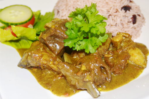 jamaican curry goat, rice n peas